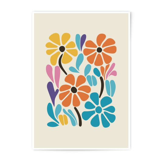 Floral Photographic Print, Colorful Flower Art, Modern Botanical Wall Decor, Trendy Home Art Print, Flower Arrangement Art - Tawshia