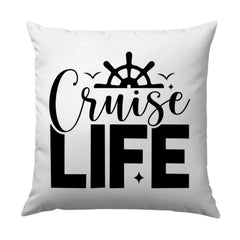 Cruise Life Pillow, Nautical Home Decor, Vacation Pillow, Ocean Lover Gift, Sailing Throw Pillow, Boat Wheel Cushion, Cruise Addict Gift - Tawshia