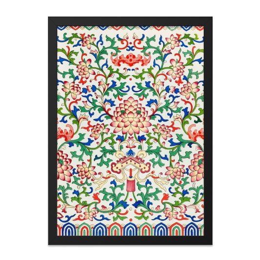 Floral Art Wall Decor, Vintage Pattern Print, Traditional Design Artwork, Asian Style Decoration - Tawshia