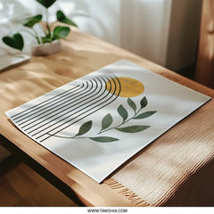 Abstract Photographic Print, Boho Wall Decor, Minimalist Art Print, Geometric Art, Botanical Print, Sun and Arch Wall Art, Home Decor - Tawshia