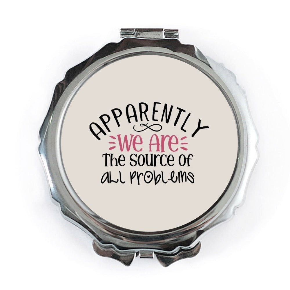 Source of Problems Pocket Mirror, Funny Quote Gift, Sarcastic Humor, Best Friends, Novelty Present, Unique Birthday Idea - Tawshia