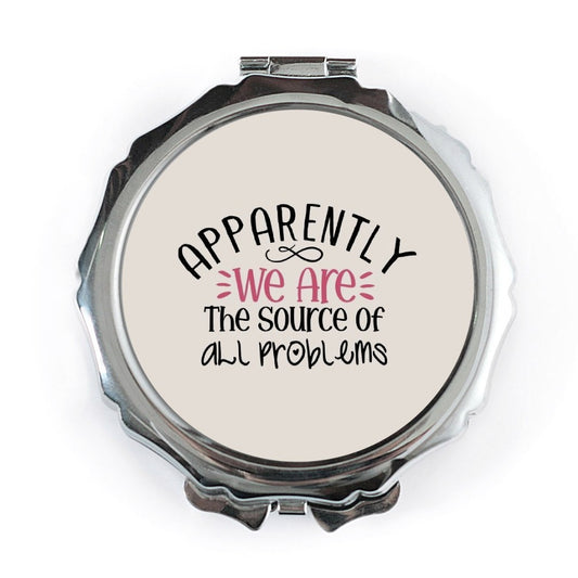 Source of Problems Pocket Mirror, Funny Quote Gift, Sarcastic Humor, Best Friends, Novelty Present, Unique Birthday Idea - Tawshia