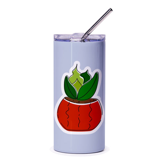 Plant Tumbler, Cute Potted Succulent Design, Unique Drinkware, Trendy Travel Mug, Gift Idea, Custom Tumbler Cup, Personalized Drink Tumbler - Tawshia