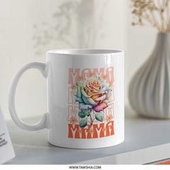 Mama Colorful Floral Pastel Design Ceramic Mug product