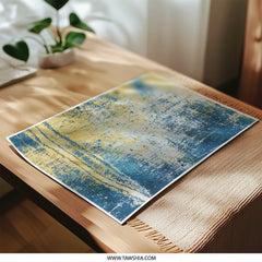Abstract Photographic Print, Blue and Gold Wall Art, Modern Texture Print, Contemporary Art Decor, Unique Home Decor - Tawshia