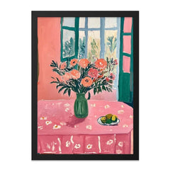 Floral Still Life Wall Art, Pink Room Art Print, Flower Bouquet Painting, Impressionist Art, Kitchen Wall Decor, Home Decor, Wall Decor - Tawshia