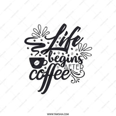 Coffee Lover Pillow, Life Begins After Coffee Throw Pillow, Motivational Pillow, Coffee Quote Pillow, Home Decor Pillow, Caffeine Addict - Tawshia