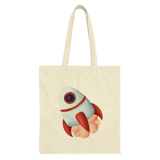 Rocket Ship Tote Bag, Space Travel Bag, Kids Room Decor, Outer Space Gift, Cartoon Rocket, Fun Gift, Stylish Bag, Everyday Tote - Tawshia