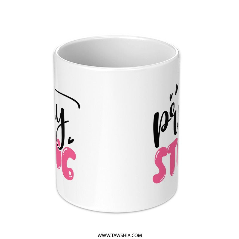 Pretty Strong Mug, Breast Cancer Awareness, Pink Ribbon Mug, Gift For Her, Survivor Gift, Motivational Mug, Support Mug, Fighter Mug - Tawshia