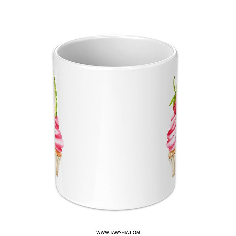 Watermelon Cupcake Mug, Cute Dessert Mug, Foodie Gift, Funny Cupcake Mug, Unique Mug Design, Sweet Treat Mug, Novelty Mug, Kitchen Decor - Tawshia
