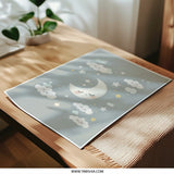 Moon and Stars Photographic Print, Nursery Wall Art, Kids Room Decor, Sleepy Moon Print, Baby Shower Gift, Celestial Art Print - Tawshia