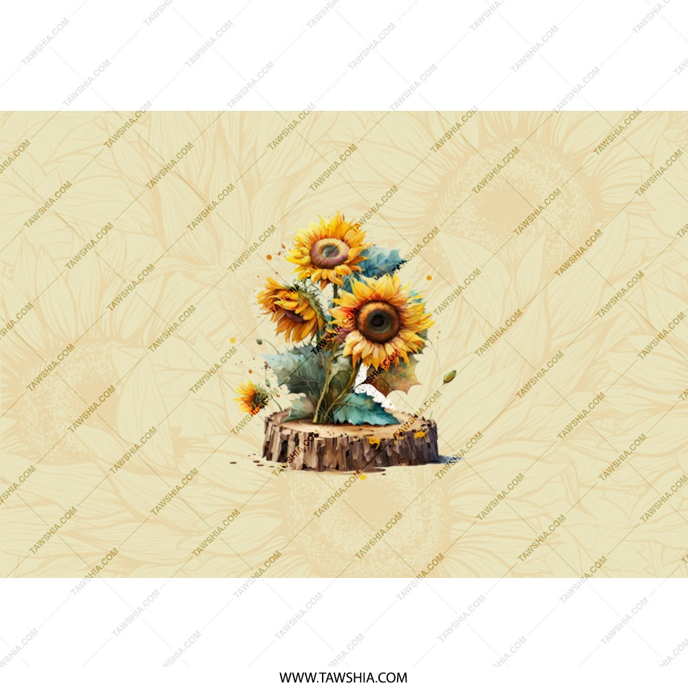 Sunflower Tumbler, Floral Design, Sunflower on Wood, Flower Tumbler, Gift for Her, Nature Tumbler, Cute Tumbler, Garden Design - Tawshia