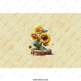 Sunflower Tumbler, Floral Design, Sunflower on Wood, Flower Tumbler, Gift for Her, Nature Tumbler, Cute Tumbler, Garden Design - Tawshia