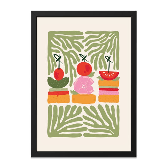 Edible Stack Wall Art, Kitchen Print, Food Art Print, Tomato Pickle Flower Wall Decor, Quirky Art Print, Modern Art, Unique Home Decor - Tawshia