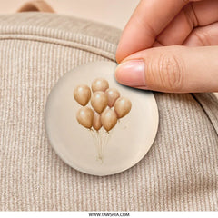 Rose Gold Balloons Pinback Button, Party Favors, Celebration Button, Festive Accessory, Balloons Design Button, Cute Aesthetic, Event Button - Tawshia