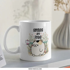 Smiles Are Free Cute Cat With Eye Patch Mug product