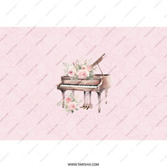 Piano Tumbler, Floral Piano, Elegant Design, Music Lover Gift, Artistic Tumbler, Unique Gift for Her, Custom Tumbler, Travel Mug - Tawshia