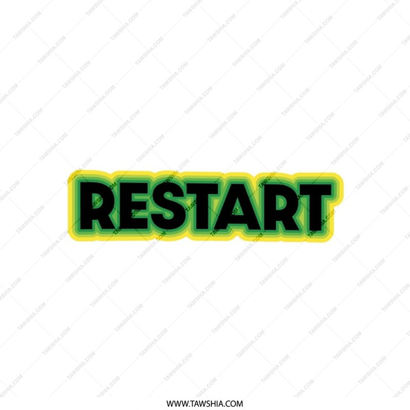 Restart Pillow, Motivational Decor, Word Art Cushion, Inspirational Pillow, Gift Idea, Home Accent, Modern Design Pillow - Tawshia