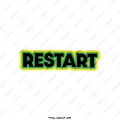 Restart Pillow, Motivational Decor, Word Art Cushion, Inspirational Pillow, Gift Idea, Home Accent, Modern Design Pillow - Tawshia