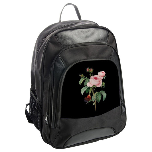 Rose Flower Backpack, Vintage Floral Backpack, Botanical Backpack, Pink Rose Art Print Backpack, Gift for Flower Lovers, Trendy Backpack - Tawshia