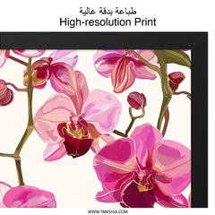 Pink Orchid Wall Art, Floral Print, Botanical Art, Flower Wall Decor, Modern Home Decor, Elegant Art Print, Gift for Her - Tawshia