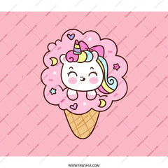 Cute Unicorn Backpack, Ice Cream Cone Backpack, Kawaii Unicorn School Backpack, Fun Backpack, Gift for Girls, Kids Backpack (139 characters) - Tawshia