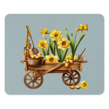 Daffodil Mouse Pad, Floral Cart, Garden Tools, Spring Flowers, Botanical Art, Unique Desk Decor, Home Office Accessories - Tawshia
