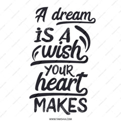 Dream Wish Heart Tote Bag, Inspirational Quote Bag, Motivational Tote, Canvas Tote Bag, Gift for Her, Everyday Bag, Trendy Tote Bags - Tawshia