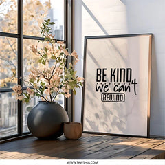 Be Kind Framed Wall Art, Inspirational Quote Print, Home Decor Artwork, Motivational Saying Art, Modern Typography Framed Art - Tawshia