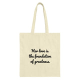 Love Foundation Tote Bag, Motivational Quote Bag, Inspirational Tote, Gift for Her, Everyday Bag, Book Bag, Teacher Gift - Tawshia