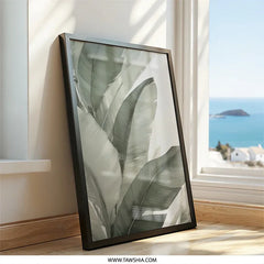 Banana Leaf Wall Art, Tropical Leaves Print, Green Botanical Art, Modern Wall Decor, Nature Inspired Wall Art, Tropical Wall Decor - Tawshia