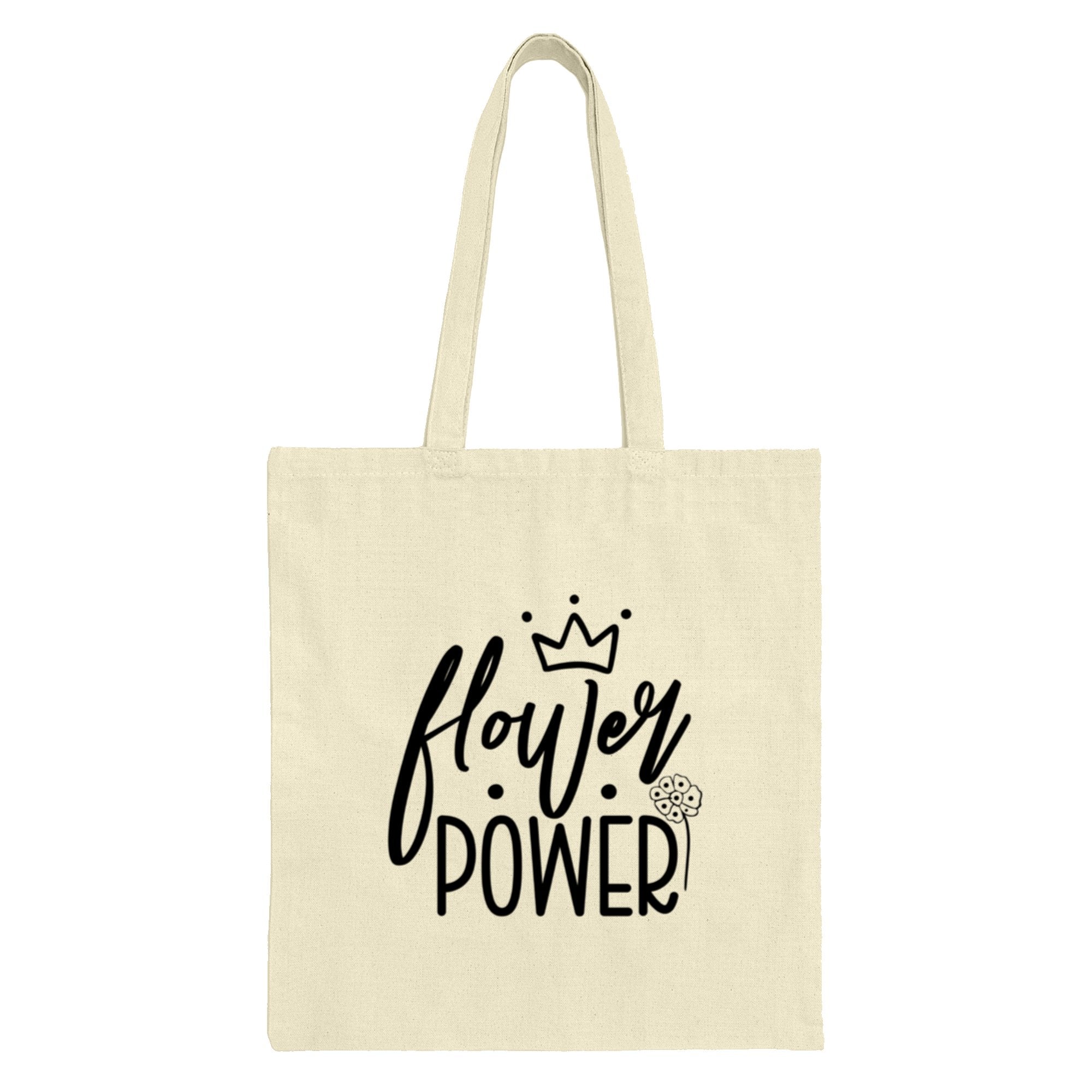 Flower Power Tote Bag with Crown Design product type