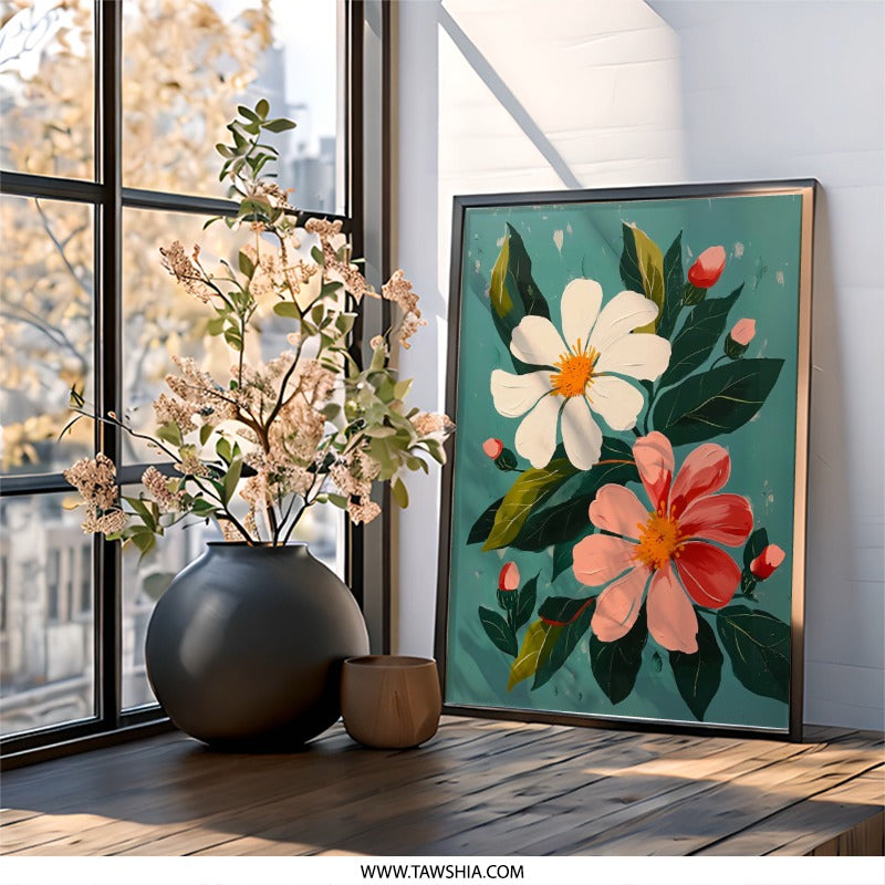 Floral Wall Art, Flower Painting, Botanical Art Print, Modern Wall Decor, Home Decor, Flower Artwork - Tawshia