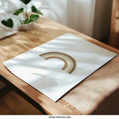 Boho Rainbow Photographic Print, Nursery Decor Print, Neutral Tone Rainbow, Minimalist Wall Art, Rainbow Art Print - Tawshia