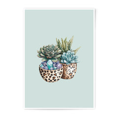 Succulent Photographic Prints, Leopard Planter, Crystal Decor, Botanical Art, Modern Home Decor, Trendy Wall Art - Tawshia