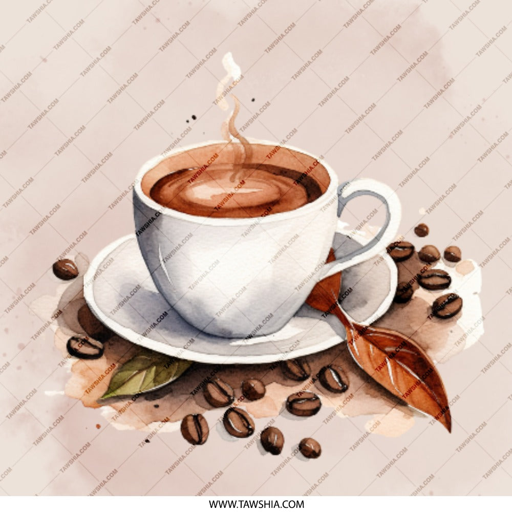 Watercolor Coffee Pinback, Coffee Cup Button, Coffee Lover Badge, Caffeine Pin, Morning Coffee, Gift for Barista, Coffee Bean Pinback - Tawshia