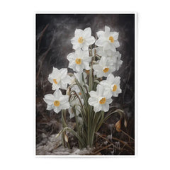 White Narcissus Photographic Print, Floral Art, Flower Photography, Botanical Wall Decor, Spring Home Decor, Elegant Wall Art - Tawshia