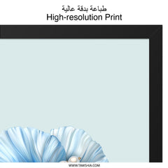 Blue Poppy Wall Art, Floral Pearl Decor, Botanical Print, Elegant Home Decor, Feminine Wall Hanging, Modern Art Print, Nature Inspired Art - Tawshia