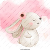 Cute Bunny Pinback Button, Floral Rabbit Badge, Watercolor Animal Button, Pastel Pink Button, Adorable Kids Button, Gift for Bunny Lovers - Tawshia