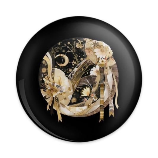 Floral Elephant Pinback Button, Celestial Art Button, Animal Lover Gift, Decorative Button, Unique Accessories, Trendy Pin - Tawshia