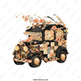 Vintage Car Tote, Floral Antique Automobile Bag, Unique Auto Art, Retro Vehicle Lover Gift, Cute Everyday Bag - Tawshia