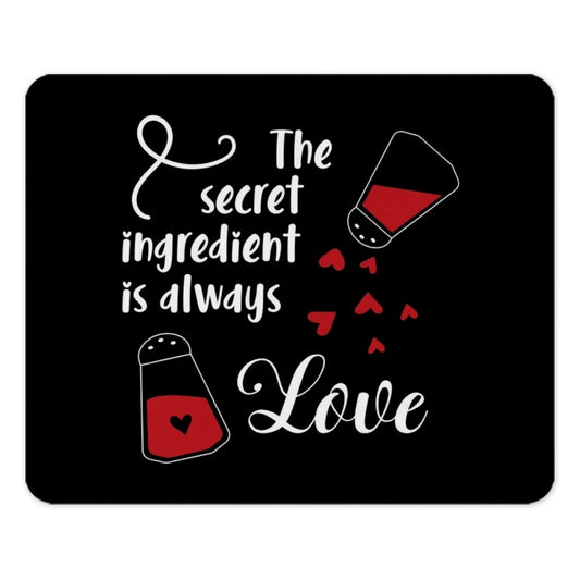 Love Recipe Mouse Pad, Secret Ingredient, Cooking Love, Kitchen Decor, Gift for Cook, Chef Gift, Heart Mousepad, Foodie Gift, Office Desk - Tawshia
