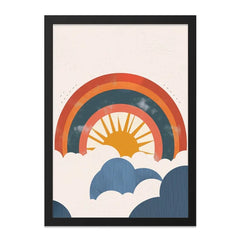 Boho Rainbow Wall Art, Sunshine Print, Cloudscape Home Decor, Abstract Landscape Poster, Modern Art Print, Stylish Wall Decor - Tawshia
