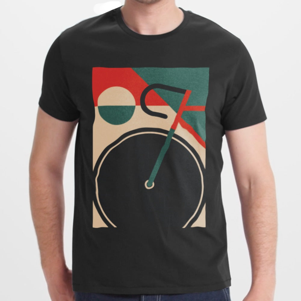 Modern Abstract Geometric Design Black T-Shirt product type