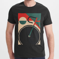 Modern Abstract Geometric Design Black T-Shirt product type