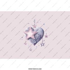 Star Heart Tumbler, Pastel Goth Tumbler, Kawaii Tumbler, Cute Drinkware, Unique Gift Idea, Starry Heart Design Tumbler - Tawshia