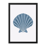 Blue Seashell Wall Art, Coastal Decor, Beach House Art, Nautical Print, Ocean Theme Art, Summer Home Decor, Framed Art - Tawshia
