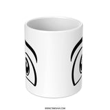Cute Kawaii Eyes Mug, Funny Expression Mug, Gift For Her, Gift For Him, Anime Mug, Manga Mug, Starry Eyed Mug, White Mug - Tawshia
