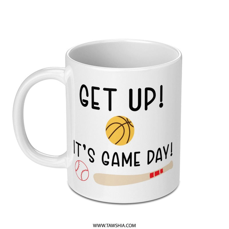 Get Up Its Game Day Mug, Sports Fan Gift, Baseball Basketball Hockey Mug, Sports Lover Mug, Game Day Coffee Mug, Motivational Mug - Tawshia