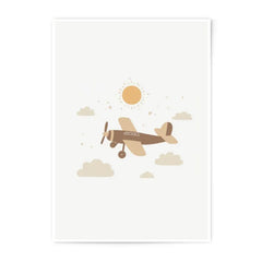 Airplane Photographic Print, Nursery Art Print, Airplane Wall Art, Kids Room Decor, Aviation Theme Decor, Cute Plane Art, Sky and Sun Art - Tawshia